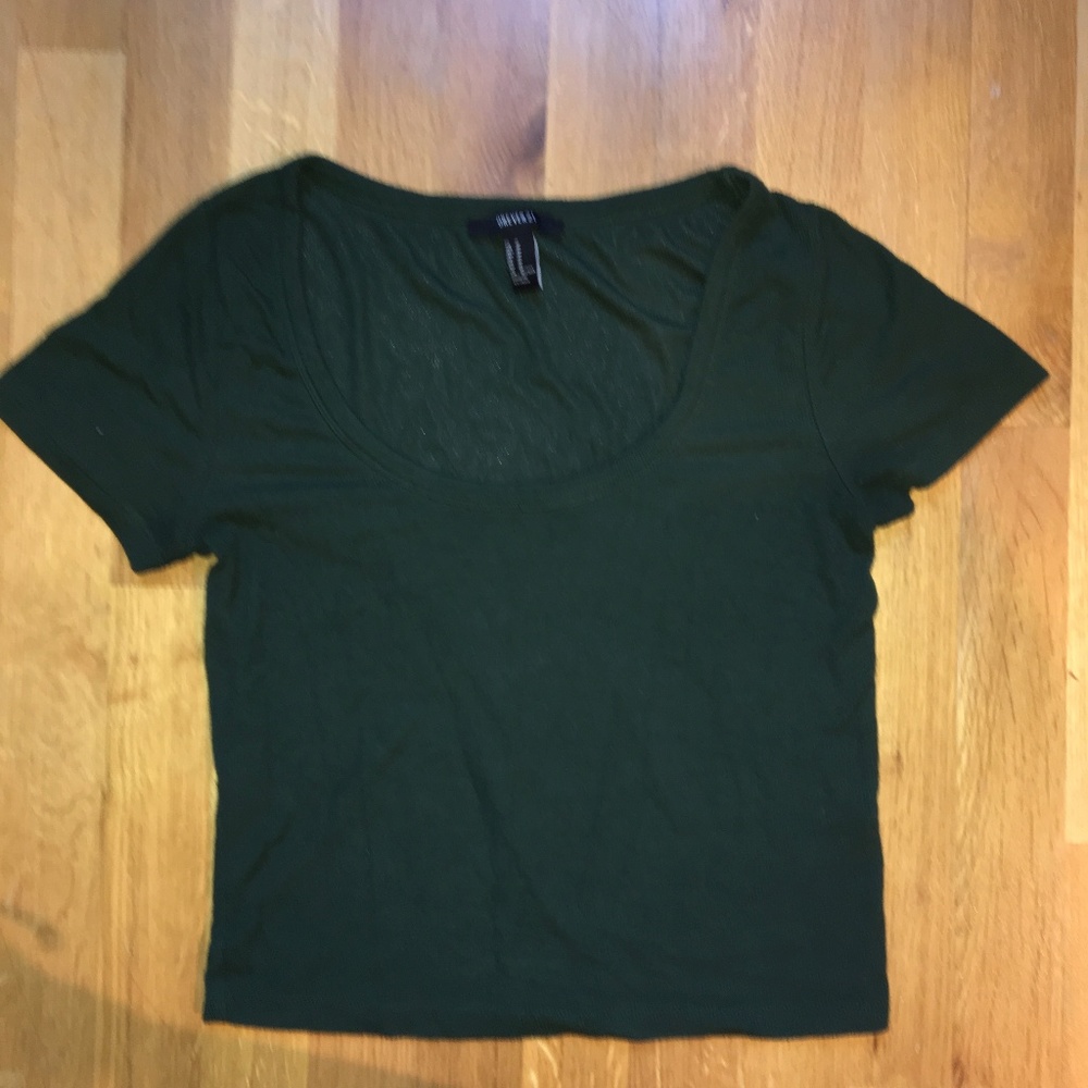 Forever 21 Dark Green Cropped Top